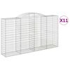 vidaXL Obl&uacute;kov&eacute; gabi&oacute;nov&eacute; ko&scaron;e 11ks 300x50x160/180cm pozink. železo