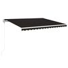 vidaXL Automatick&aacute; mark&iacute;za, LED a senzor vetra 450x350 cm, antracitov&aacute;
