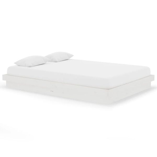 vidaXL Posteľn&yacute; r&aacute;m biely mas&iacute;vne drevo 140x200 cm