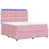 vidaXL LED boxspring posteľ s matracom Ružov&aacute; 160 x 200 cm Zamat