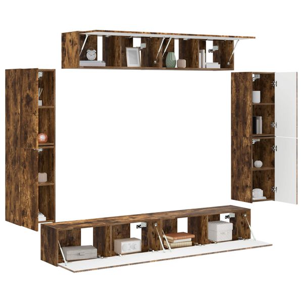 vidaXL TV skrinka 8 pcs Dymov&aacute; dub