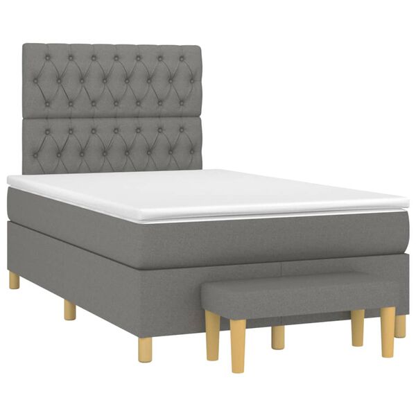 vidaXL Boxspring posteľ s matracom tmavosiv&yacute; 120x200 cm l&aacute;tka