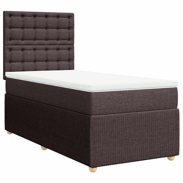 vidaXL Boxspring posteľ s matracom tmavohned&aacute; 90x190 cm l&aacute;tka