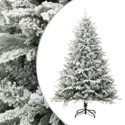 vidaXL Zasnežený umelý vianočný stromček zelený 240 cm PVC&PE