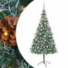 vidaXL Umel&yacute; vianočn&yacute; stromček s 300 LED-i Zelen&aacute; 210 cm PVC a oceľ