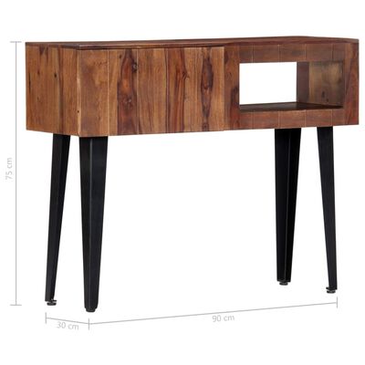 vidaXL Konzolový stolík 90x30x75 cm sheeshamový masív