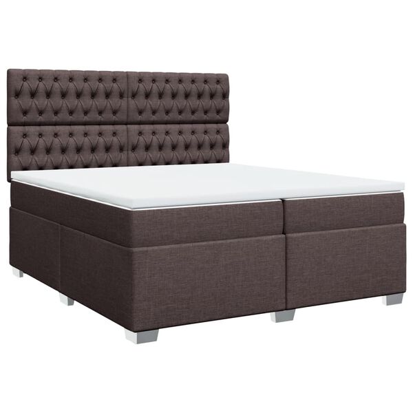 vidaXL Boxspring posteľ s matracom tmavohned&aacute; 200x200 cm l&aacute;tka