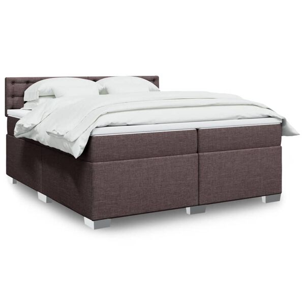 vidaXL Boxspring posteľ s matracom tmavohned&aacute; 200x200 cm l&aacute;tka
