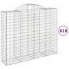 vidaXL Obl&uacute;kov&eacute; gabi&oacute;nov&eacute; ko&scaron;e 10 ks 200x50x160/180 pozinkovan&eacute; železo
