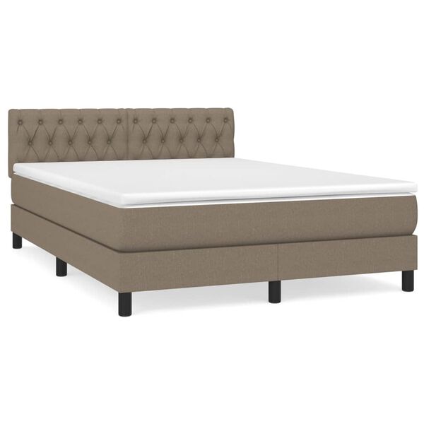 vidaXL Boxspring posteľ s matracom sivohned&yacute; 140x190 cm l&aacute;tka