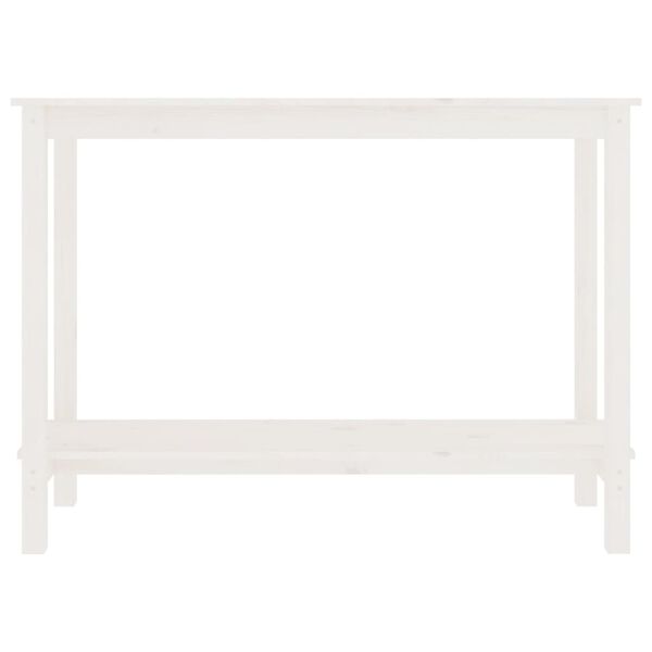 vidaXL Konzolový stolík biely 110x40x80 cm masívne borovicové drevo