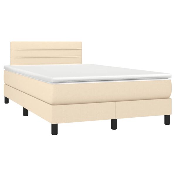 vidaXL Boxspring posteľ s matracom kr&eacute;mov&aacute; 120x190 cm l&aacute;tka