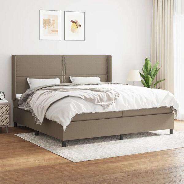 vidaXL Boxspring posteľ s matracom sivohned&yacute; 200x200 cm l&aacute;tka