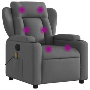 vidaXL Mas&aacute;žne kreslo s polohovac&iacute;m mechanizmom, tmavosiv&aacute; l&aacute;tka