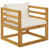 vidaXL Záhradná stolička s krémovými podložkami akáciový masív