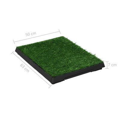 vidaXL Toalety pre psy 2 ks s nádobou a umelou trávou zelené 63x50x7cm