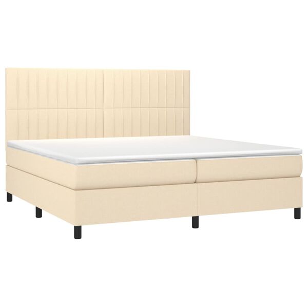 vidaXL Boxspring posteľ s matracom kr&eacute;mov&aacute; 200x200 cm l&aacute;tka