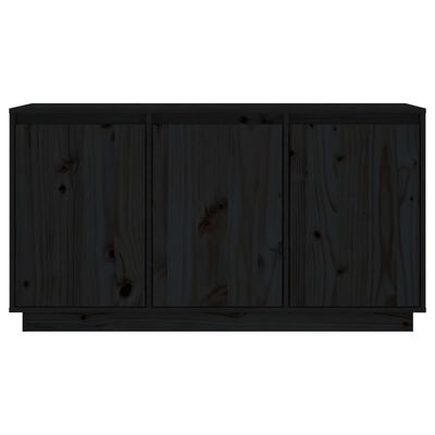 vidaXL Komoda čierna 111x34x60 cm borovicový masív