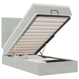 vidaXL Osmansk&yacute; r&aacute;m postele s matracmi svetlosiv&aacute; 90x190 cm zamat