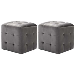 vidaXL Nočn&eacute; stol&iacute;ky 2 ks siv&eacute; 30x30x30 cm zamatov&aacute; l&aacute;tka