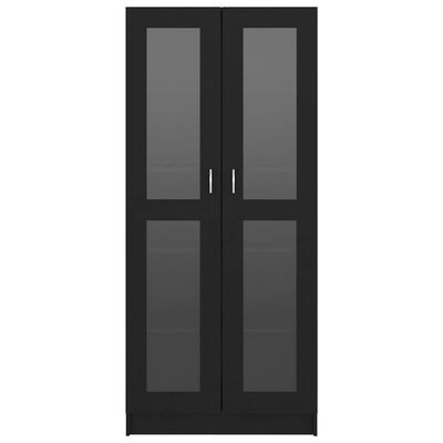 vidaXL Vitrína, čierna 82,5x30,5x185,5 cm, kompozitné drevo