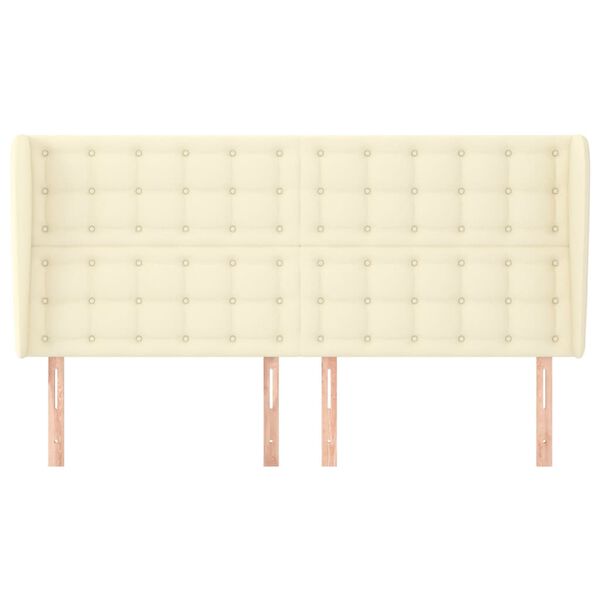 vidaXL Čelo postele so z&aacute;hybmi kr&eacute;mov&eacute; 163x23x118/128 cm umel&aacute; koža