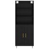 vidaXL Highboard Čierny dub 69,5 x 34 x 180 cm Kompozitn&eacute; drevo