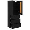 vidaXL Highboard Čierny dub 69,5 x 34 x 180 cm Kompozitn&eacute; drevo