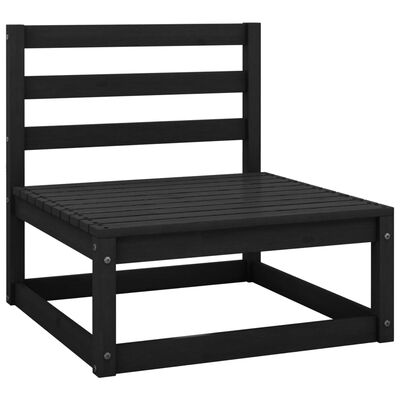 vidaXL 6-dielna záhradná sedacia súprava čierna masívne borovicové drevo