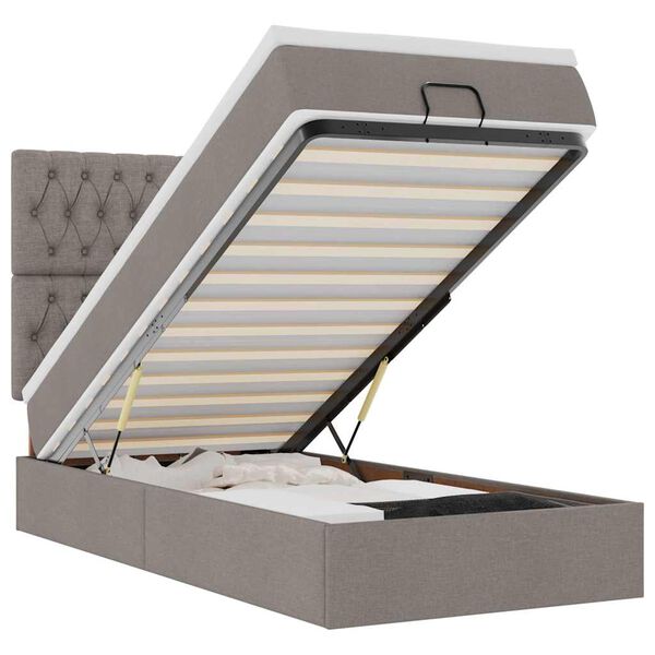 vidaXL Osmansk&yacute; r&aacute;m postele s matracom sivohned&aacute; 100x200 cm l&aacute;tka