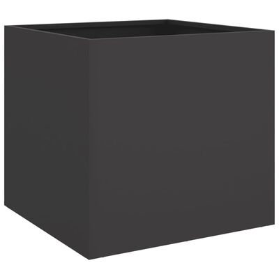 vidaXL Kvetináč čierny 42x40x39 cm oceľ valcovaná za studena
