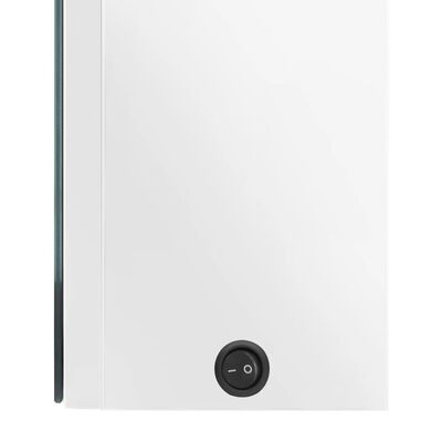 vidaXL Kúpeľňová skrinka s LED a zrkadlom, lesklá biela 50x13x70 cm