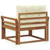 vidaXL Z&aacute;hradn&aacute; stredn&aacute; sedačka Pevn&eacute; ak&aacute;ciov&eacute; drevo Pr&iacute;rodn&aacute;