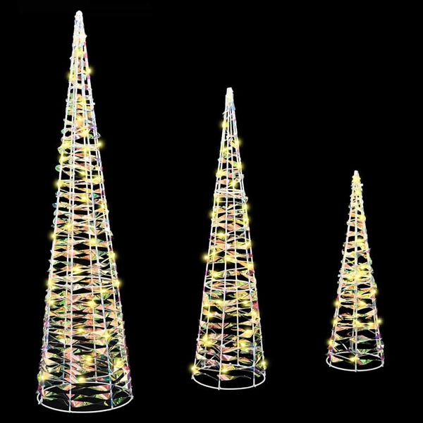 vidaXL Vianočn&yacute; stromček 3 pcs Tepl&aacute; biela 20 x 20 x 80 cm PET