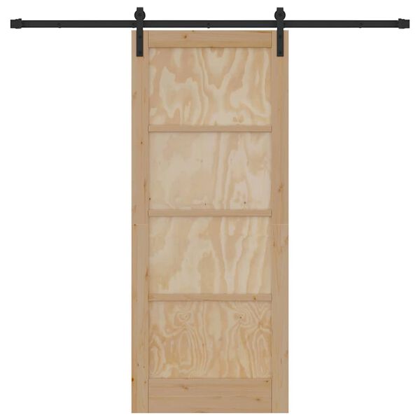 vidaXL Posuvné dvere Hnedá 83 x 202 cm Masívne borovicové drevo