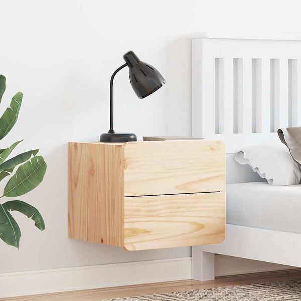 vidaXL Nočný stolík so zásuvkou Hnedá 39 x 34 x 33 cm Borovicový masív