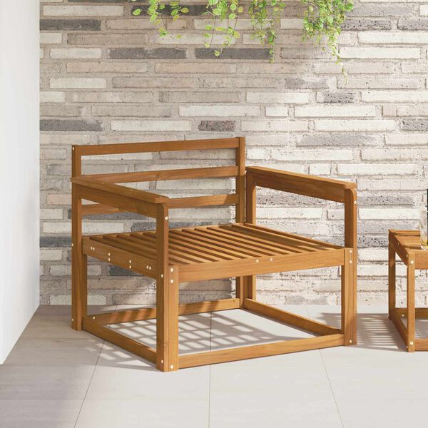 vidaXL Z&aacute;hradn&aacute; stredn&aacute; sedačka Pevn&eacute; ak&aacute;ciov&eacute; drevo Pr&iacute;rodn&aacute;