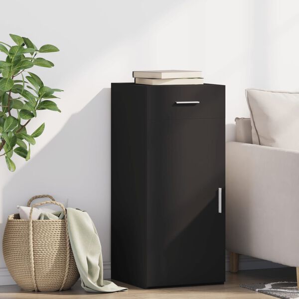 vidaXL Komoda čierna 40x42,5x93 cm kompozitn&eacute; drevo