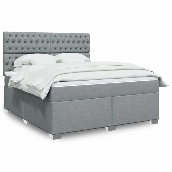 vidaXL Boxspring posteľ s matracom bledosiv&aacute; 180x200 cm l&aacute;tka