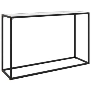 vidaXL Konzolov&yacute; stol&iacute;k biely 120x35x75 cm tvrden&eacute; sklo