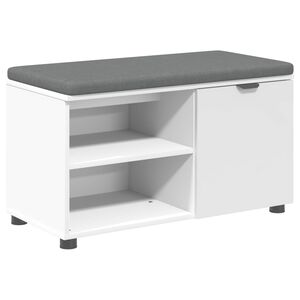 vidaXL Predsieňov&aacute; lavica s vank&uacute;&scaron;om s poličkou Biely 80 x 38 x 46 cm