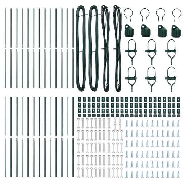vidaXL Stĺp na plot. 26 pcs Zelená 3.2 x 3.2 x 170 cm Oceľ
