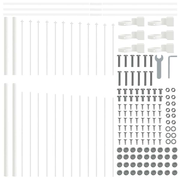 vidaXL Záhradný plot Biela 170 x 215 cm
