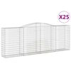 vidaXL Obl&uacute;kov&eacute; gabionov&eacute; ko&scaron;e 25 ks 400x50x140/160 cm pozink. železo