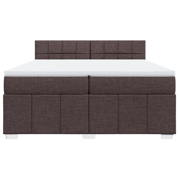 vidaXL Boxspring posteľ s matracom tmavohned&aacute; 200x200 cm l&aacute;tka