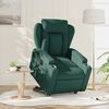 vidaXL Elektrické zdvíhacie masážne kreslo tmavozelené látkové