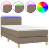 vidaXL Posteľ boxsping s matracom a LED sivohned&aacute; 90x190 cm l&aacute;tka