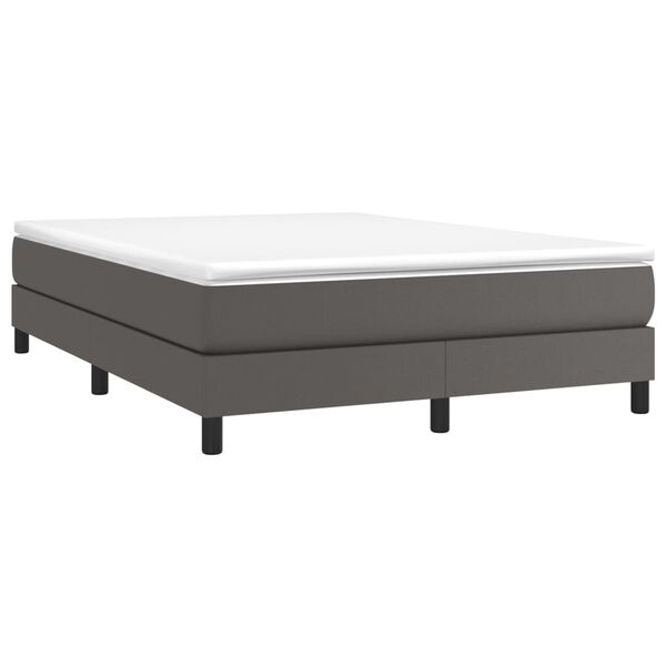 vidaXL Boxspring posteľ s matracom sivá 140x200 cm umelá koža