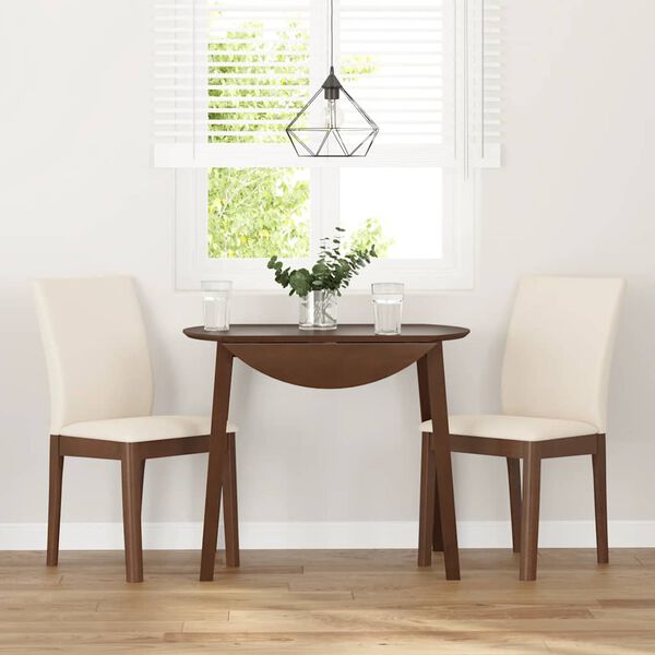 vidaXL jedálenské stoličky s vankúšmi 2 ks Hnedá guma masívneho dreva