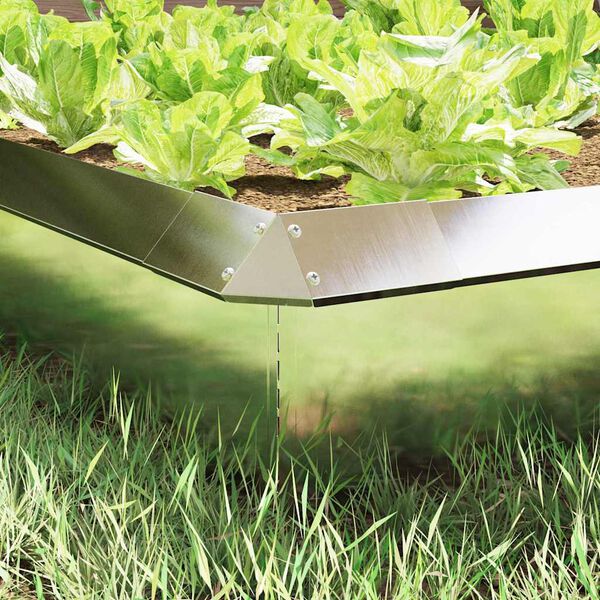 vidaXL Slim&aacute;kov&aacute; ohrada 4 pcs Strieborn&aacute; 13,5 x 13,5 x 25 cm